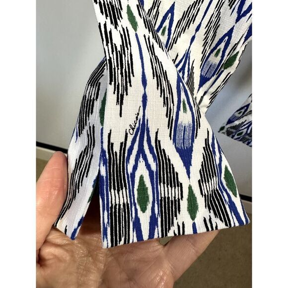 CHICO'S Women's 40th Anniversary Brigitte Ikat Cropped Pants White Size 8 - Picture 6 of 11